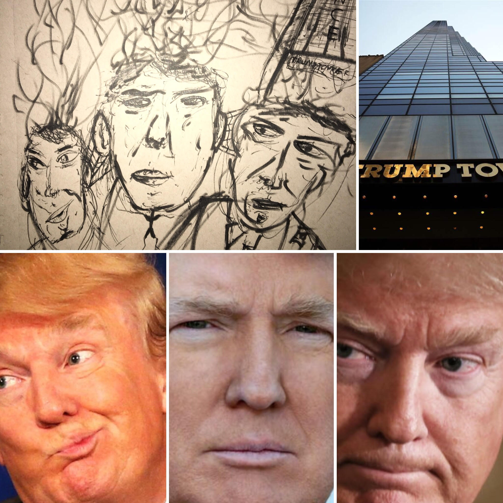 The Many Ugly Faces of Donald Trump - Ugly Sketches of Ugly People