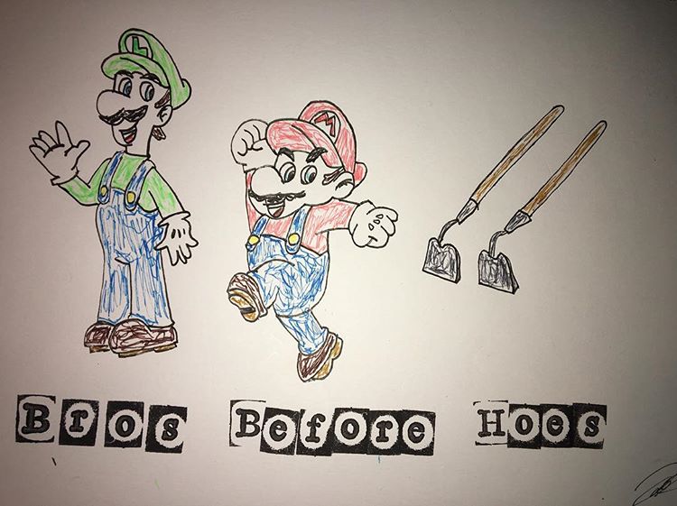 Mario Bros Before Hoes Drawing